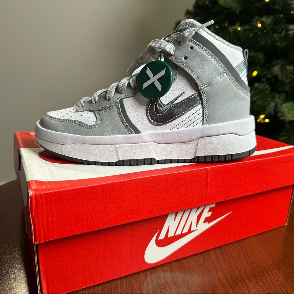 Nike Dunk High Up Gray and White Sneakers